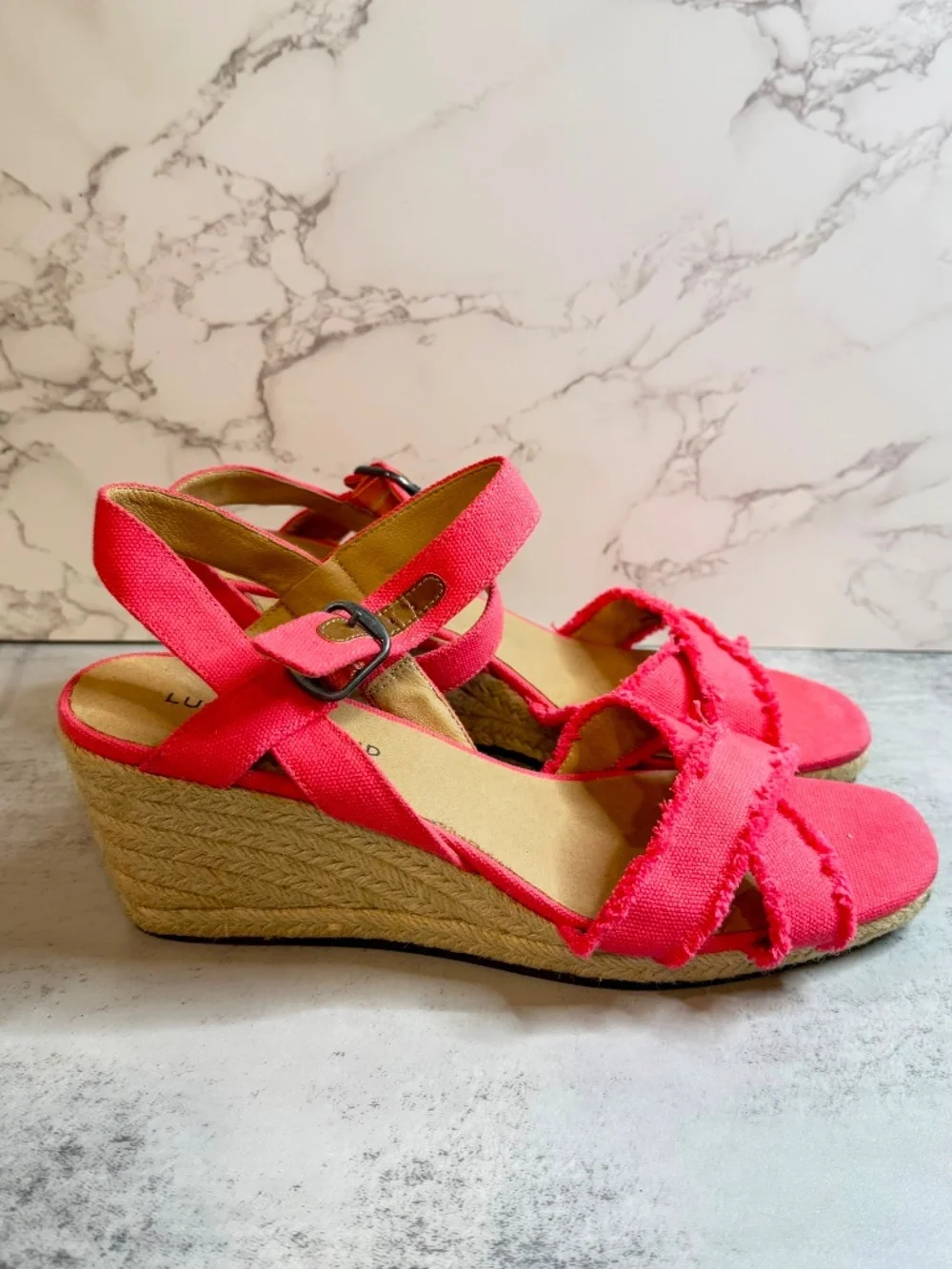 Lucky Brand Coral Espadrille Wedge